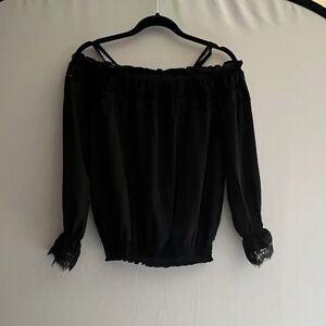 BCX Off the shoulder top, Black, Size SMALL